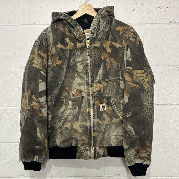 Vintage Carhartt Quilted Hooded Active Jacket “Camo” J143 CMO